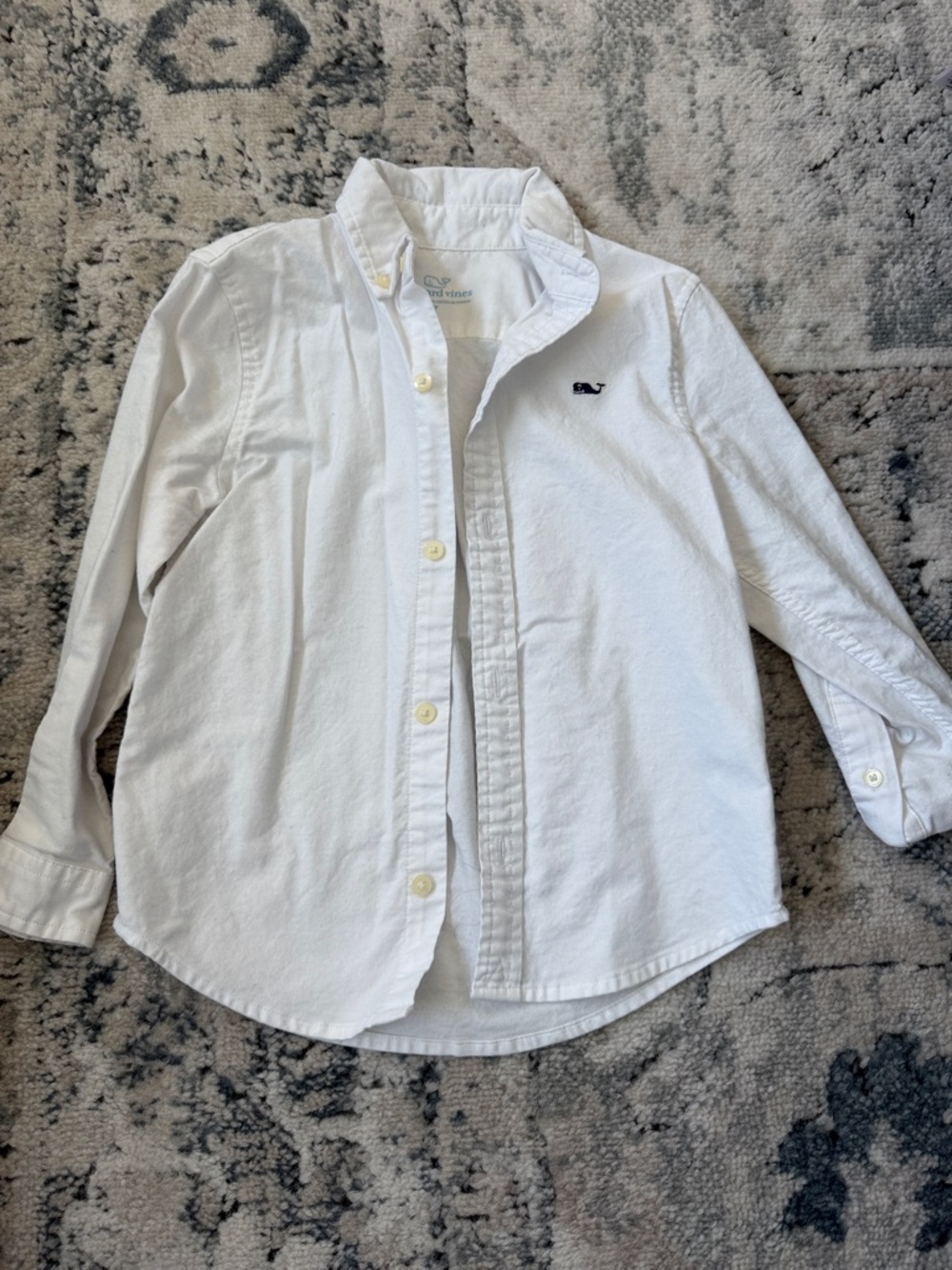 Vineyard Vines White Boys' Button-Down Shirt with Whale Logo